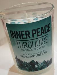 Turquoise crystal candle