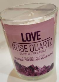 Rose quartz candle