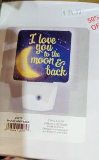 I love you to the moon and back night light