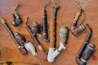 Antique pipes on board