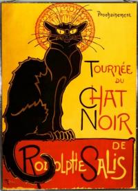 Chat noir stained glass