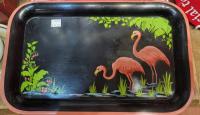 Antique flamingo tray