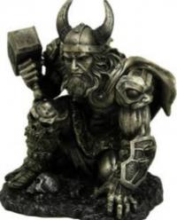 Thor on knee sculpture