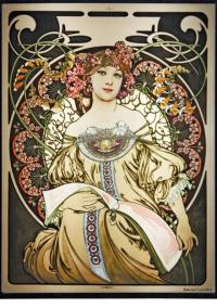 Mucha reverie stained glass