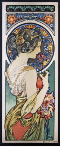 Mucha primrose stained glass